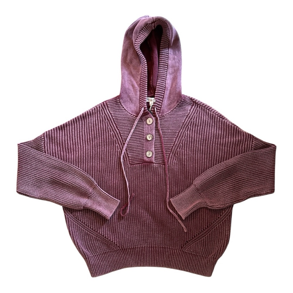 blu pepper hooded henley knit sweatshirt. NWT!